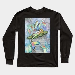 Leaping Carp Mermaid Fantasy Art Art by Molly Harrison Long Sleeve T-Shirt